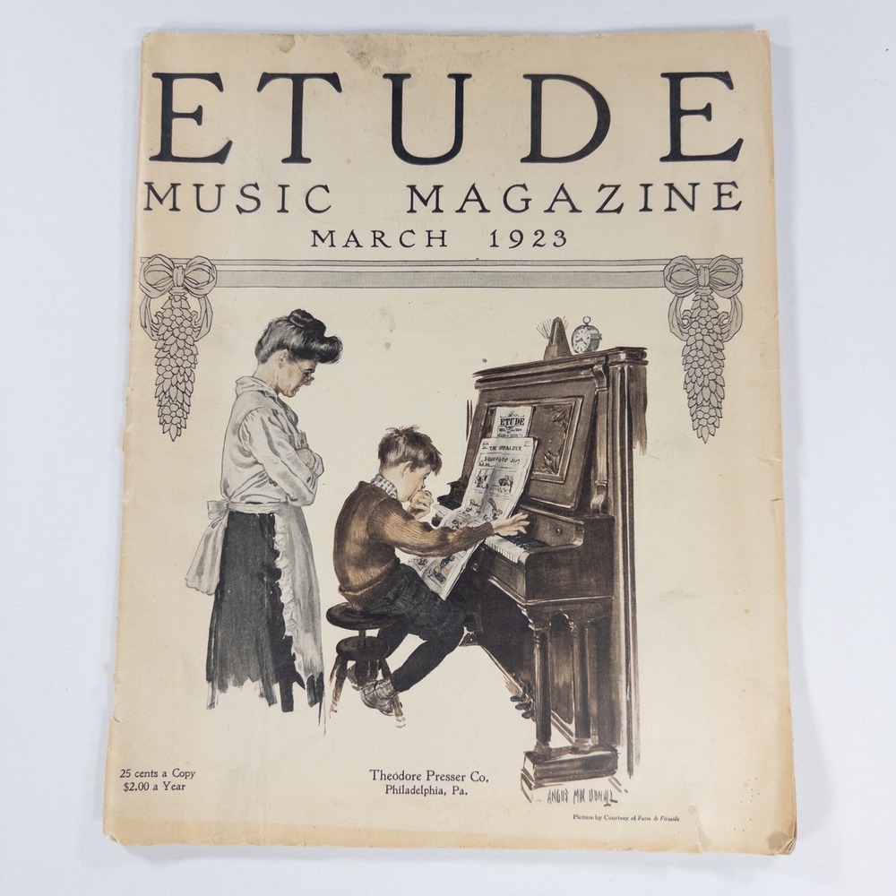 Antique‎ Etude Music Magazine March 1923 Classical Sheet Music Vintage Piano